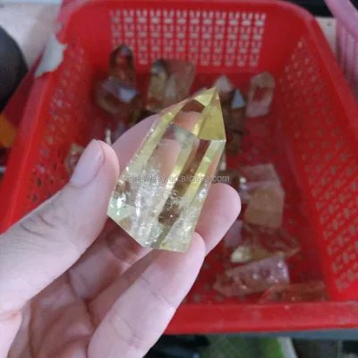 Natural Citrine Point Healing Polished Crystal Grids Altars Reiki Energy Feng Shui & Love Art Collectible