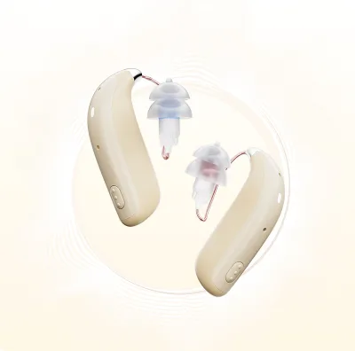 New Arrival 120Db AI Digital Mini Ric BTE Amplified Hearing Aid Noise Reduction Device for Seniors