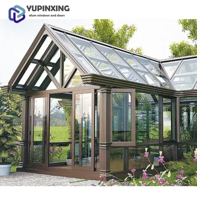 Standing Aluminum Conservatory Sunroom Winter Garden Veranda Insulated Glass House for Outdoor Residential Construction
