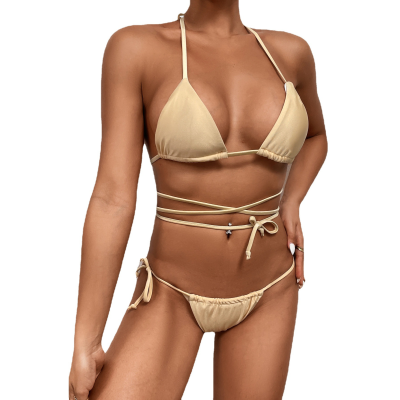 Wholesale 2023 New Womens Bikini Swimsuits Bandage Split Swimwear & Beachwear Halter Mini Bikini