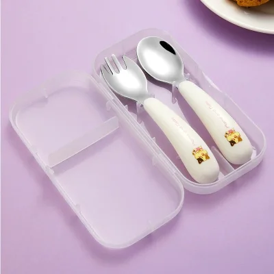 Cute Safe Fancy Metal Stainless Steel 304 Children Kids Baby Cutlery Set Cartoon for Child