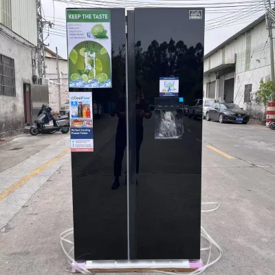 French-door Refrigerator Double Open Door Refrigerator Glass Panel Variable Frequency Wind Cold air Frost 573L Liters