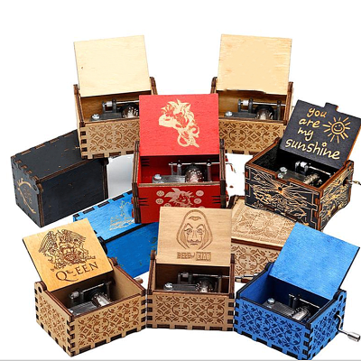 Custom Wooden Music Box Christmas Dyeing Music Box