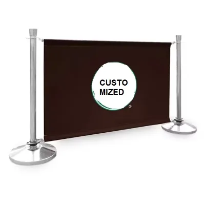 Advertisement Display Banner Stand Queue Line Crowd Control Stainless Steel Stanchion Post