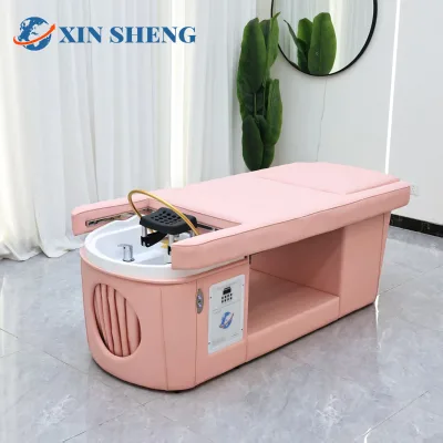 Modern Multifunctional Electric Heating Water Circulation Spa Bed Storage Cabinet Adjustable Backrest Height for Salon Hair