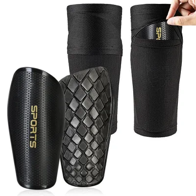 OEM Custom Logo Professional Breathable Lightweight Foldable Anti Collision Thicken EVA Soccer Shin Guards Pads with Sleeves