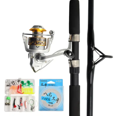 2.1m 2.4m MH Snake Head Fishing Rod and Reel Combo Set Spinning Lure Pole Sets Fishing Rod