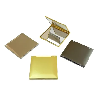 High Quality Customized Logo Square Makeup Portable Metal Mirror Crafts for Business Travel Promotional Gifts for Women