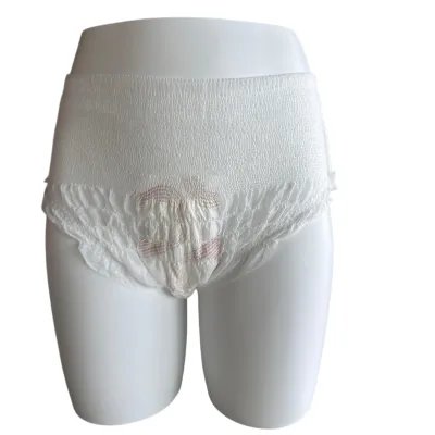 OEM Disposable Period Panties Brown Printed Backsheet Embossed Top Sheet Breathable Leak Proof Overnight Menstrual Underwear