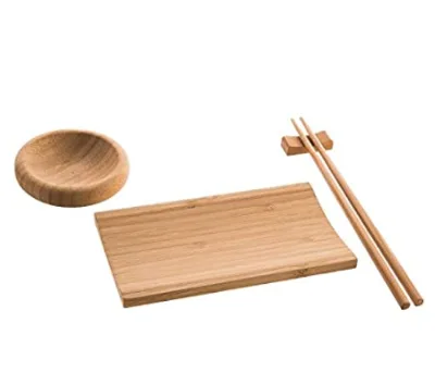2024 Bamboo Sushi Serving Set Sushi Serving Boards Sushi Sauce Bowls Set