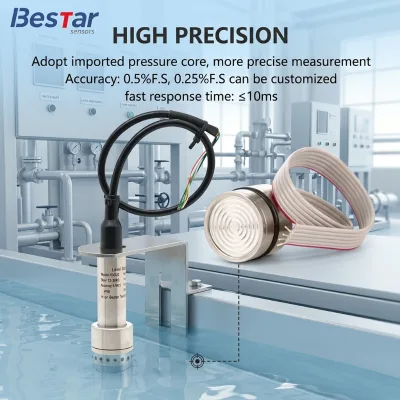 High Overload 150%FS Submersible Transmitter for Preventing Damage in Shock Conditions