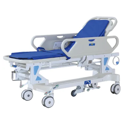 YFTC-J2B Basic Hospital Bed Patient Transfer Trolley with Hand Push and Movable Feature