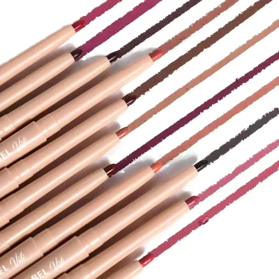 Smooth No Logo Nude Matte Lip Liner Pencil Waterproof Smudge-proof Long Lasting High Pigment Lip Outline Makeup Pen 12 Shades