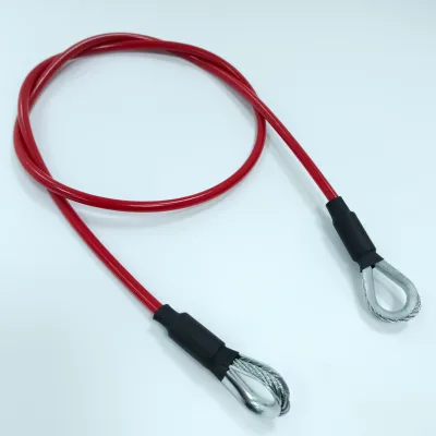 OEM&ODM Order Galvanized Steel PVC Coated Lanyard Loop/Ring Lanyard Loop Wire Rope Lanyard Cable