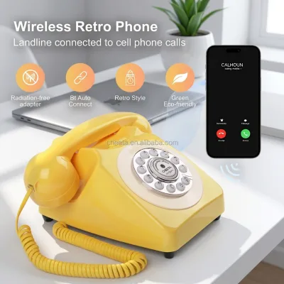 Retro Phone Desktop Phone Wireless and Infrared Easy Connect with Voice Assistance Factory Wholesale