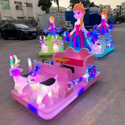 Outdoor Indoor Backyard Kid Ride Electric Battery Operate Luminous Light Amusement Four Seats  Bumper Car for Sale