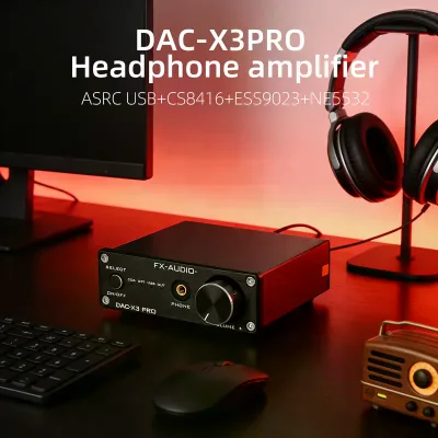 FX-AUDIO - DAC-X3PRO Headphone Amplifier ESS9023 DAC Preamplifier USB Optical/coaxial Input RCA Output CS8416 24bit/192KHZ