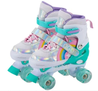 Adjustable Inline Quad Roller Skates Shoes PU Material Professional Slalom for Kids Boys Girls