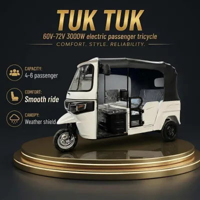 Made in China Soft Top E-Rickshaw Keke Vehicle Electric-tuk-tuk-6-seat 60v 72v Passenger 3 Wheel Electric Tricycles for Adults