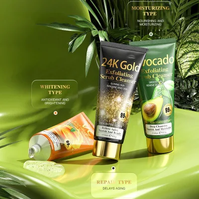 Wholesale Own Brand OEM Exfoliating Scrub Facial Cleanser Deep Cleansing Whitening Natural Facial Cleanser