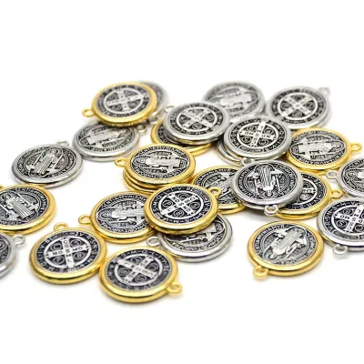 2.2cm Round Christianity Jesus Necklace Pendant Custom Metal Round Charm Pendants
