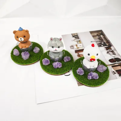 New Arrival Natural Manual Carving Gravel Crystal Craft Amethyst Animal Decoration for Energy Balancing