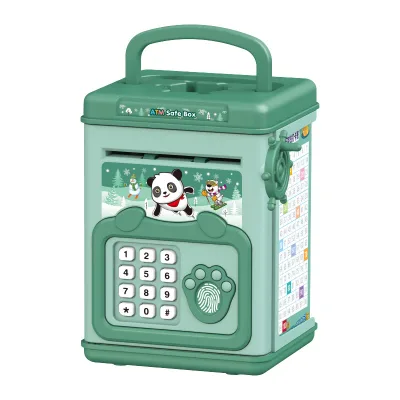 Simulation Fingerprint Sensor Music Kids Piggy Bank Cartoon Money Box