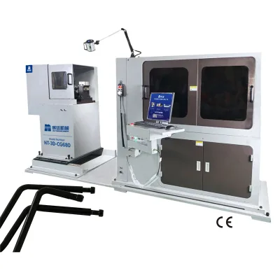 High Precision Huiting Patent 3D Chamfering and Grooving CNC Wire Bending Machine and Wire Steel Basket Metal Making Machine