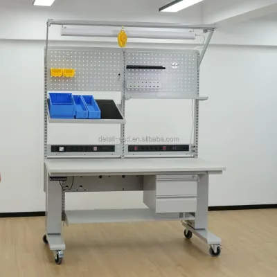 Detall ESD Table Electric Lift ESD Work Table Anti Static Surface 720 to 1120mm Programmable Memory Preset Quick Lead Time