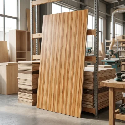 Wholesale Price 12mm 15mm 18mm Poplar Melamine Wood Grain Plywood E2 Eco-Friendly Laminated Plywood Board Modern Home Furniture