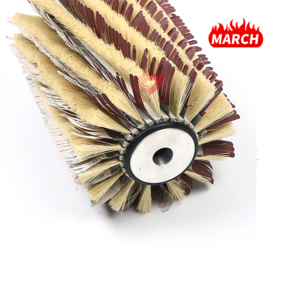 Zhenda Customized Wooden Polishing Sander Paper Sisal Roller Brush