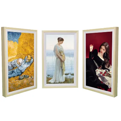 21.5 23.8 32 43 49 55 Inch Wide Range Wooden Frame 1080P HD Display LCD IPS Digital Photo Frame