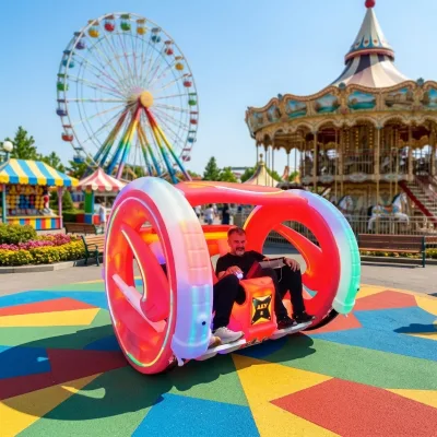 Leba Joyful Plaza Outdoor/indoor Electric Bumper Cars Kids Stall-style Equipment 360-degree Rolling Function Rotational Molding