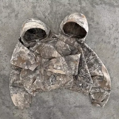 Hunting Camo High Quality Hoodie Custom Zip up Streetwear Hoddie All Over Digital Real Tree Printed Camouflage Hoodies Men