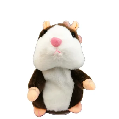 16cm Plush Mini Hamster Toy Electric Nodding Head Repeating Talking Hamster Plush Toy