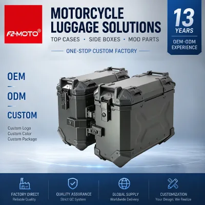 F2-MOTO Factory Direct 36L Aluminum Motorcycle Side Box OEM ODM Quick Release Waterproof Pannier Case for BMWGS CFMOTO Adventure
