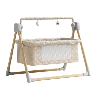 Infant 3 in 1 Musical Electric Portable Aluminium Bouncer Sleeping Rocking Chair Luxury Cradle Crib with Toy Kids Swing Bed