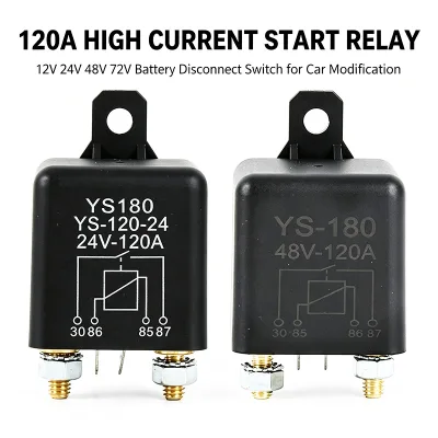120A High Current Starter Relay Normally Open DC 12V-72V Automotive Battery Disconnect Relay for Car RV Marine Yacht