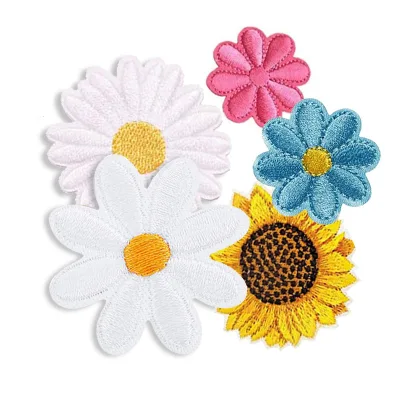 Custom Large Woven Flower Heart Lace Embroidered Patches with Silicone PVC for Christmas Clothing and Hats