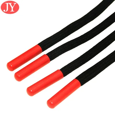 Wholesale 125cm Round Cord Polyester Drawcord With Red Color Metal Tips