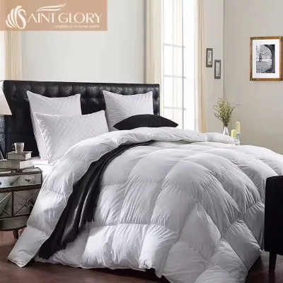 Comfortable Stand-Alone Luxury 100% Cotton Down Comforter Soft and Breathable White Duck Down Feather Filling Duvet Insert