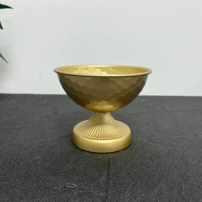 Vintage Gold Metal Vase, Rustic Wedding Table Decor, Elegant Home Decoration