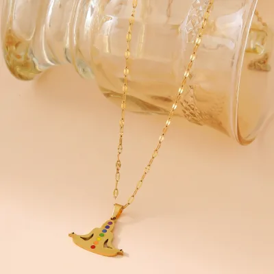 Non Discoloration Stainless Steel Chain Necklace 7 Chakra Yoga Energy Healing Meditation Necklace for Women