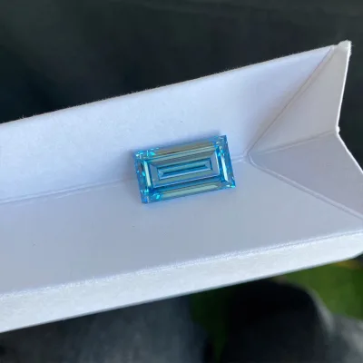 Good Quality 11.26ct Fancy Intense Blue Diamond Lab Grown Diamond Cvd Diamond Baguette Cut in Stock