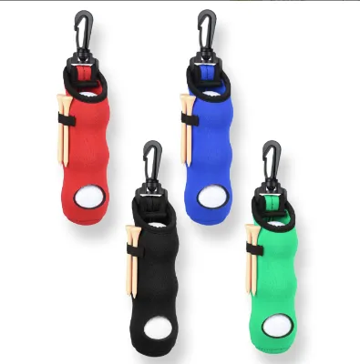 Factory Golf Ball Carry Bag Mini Waist Pack Bag Hold 3pcs Ball 3pcs Tee Neoprene Golf Ball Pouch with Clip Hook