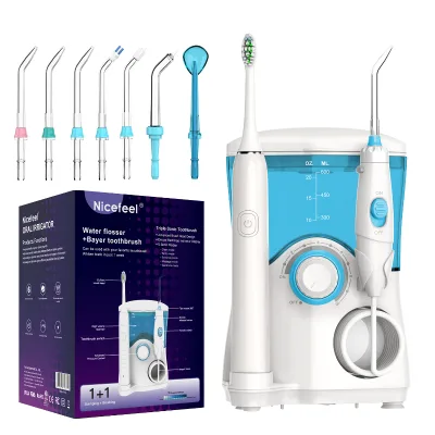 Water Flosser with Sonic Electric Toothbrush 600ml Water tank 10 Rating Adjustable Pressure Functional Nozzles