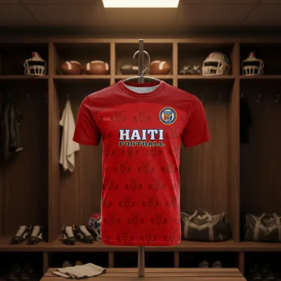 Accept Custom Printing Haitian Flag t Shirt High Quality Breathable Quick-dry Fashion Casual Haitian Flag Clothing