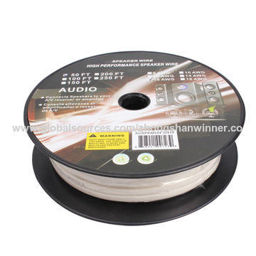 16AWG Speaker Cable Wire 100ft, White Oxygen-free Copper 2-conductor