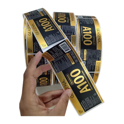Custom Shiny Gold Foil Label for Plastic Bottles High Quality Packaging Labels