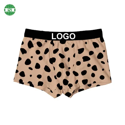 Cow Skin Dots Print Boxer Shorts Polyester and Spandex Custom logo Short Leg Briefs Underwear Trunks for Boys